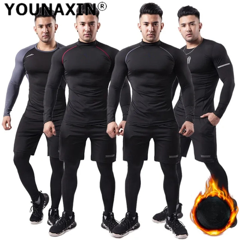 Yoga Fitness Training - 3 parçalı erkek peluş sıcak spor